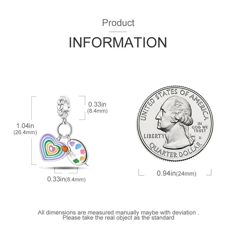 925 encantos de prata esterlina para mulheres, rosquinha colorida, bandeja de pintura pingente, se encaixa pulseira pandora original, fabricação de jóias