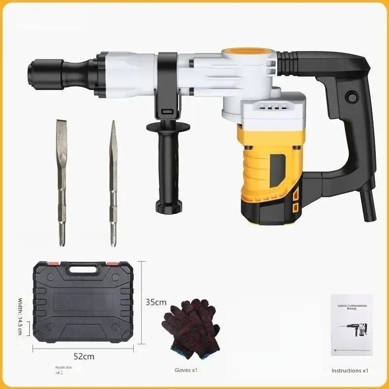 Heavy‑Duty Rotary Hammer Drill 110V‑220V High Power Electric Concrete Breaker Demolition Tool for Wall Slotting Construction