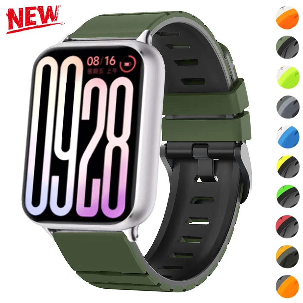 Silikonarmband für Redmi Watch 6 5 4, Metall-Verbindungsband für Mi Band 8pro 9pro 10pro, austauschbares Armband