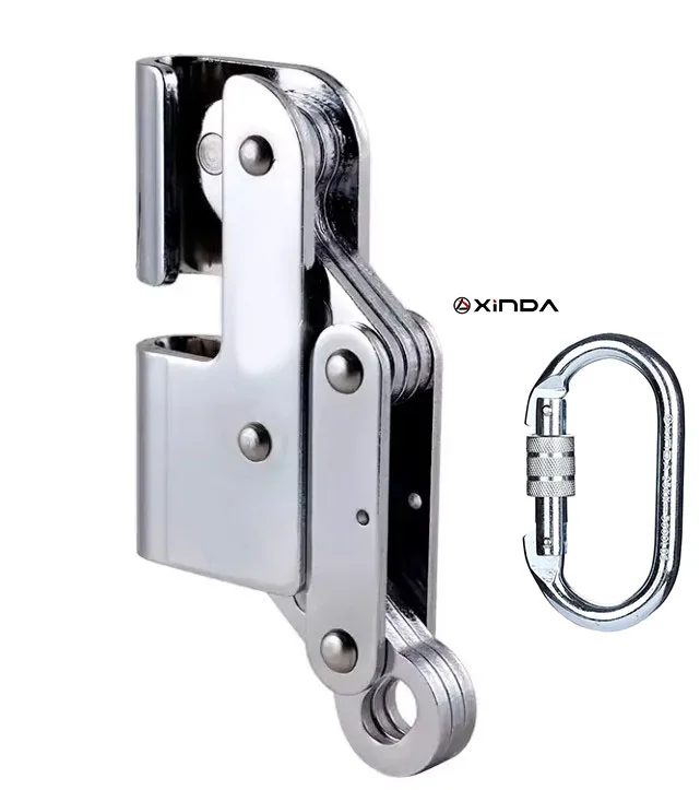 XINDA Alloy Steel Wire Rope Grab Fall Protection Equipment with Carabiner for 12mm Wire Rope
