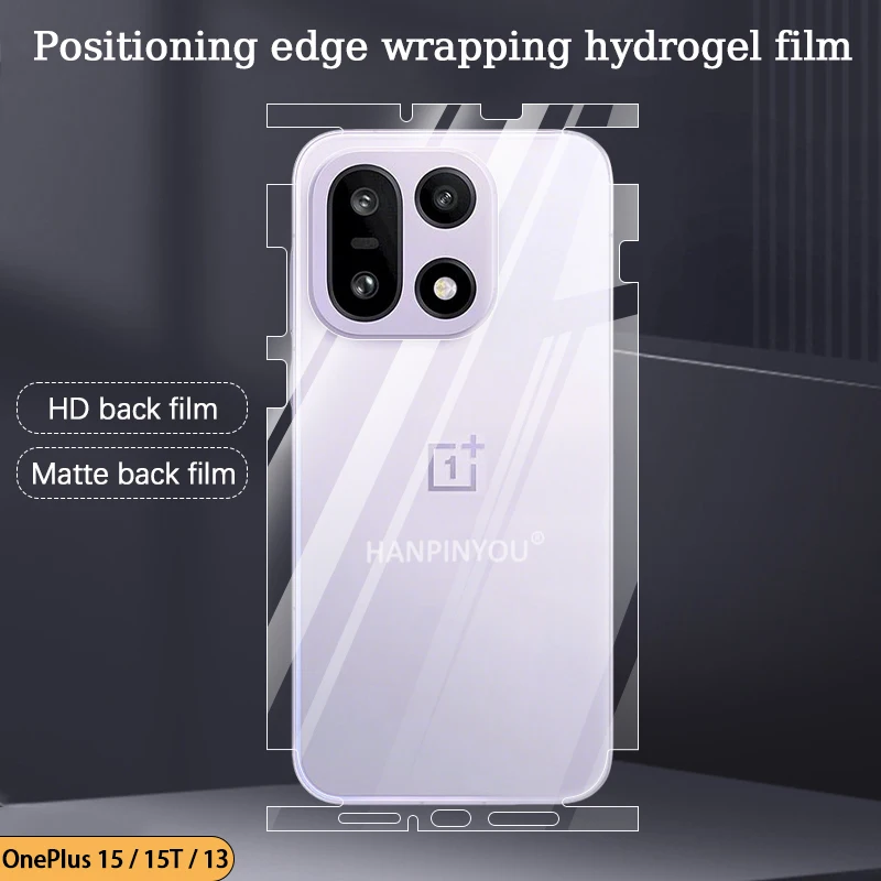 

For OnePlus 15 15T 13 Full Coverage Wrap Side Edge Back Screen Protector Scratch Autorepair Soft Back Hydrogel Film HD/Matte