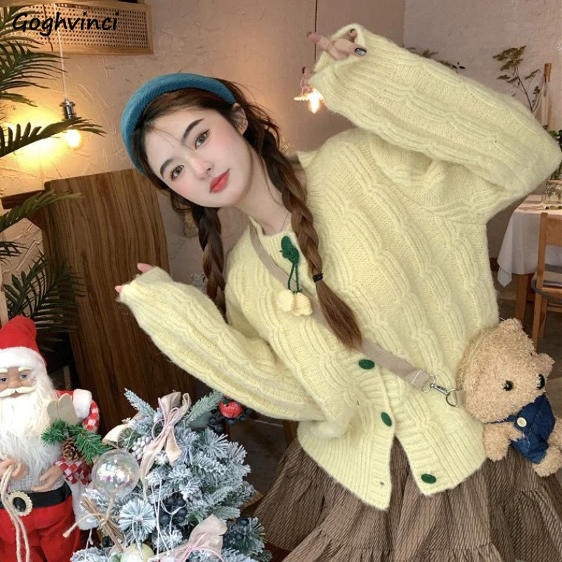 

Kawaii Sweater Cardigans for Women Aesthetic Knitted Japanese Style Girlish Coat Stylish Autumn Tender Chic Teens Loose Popular