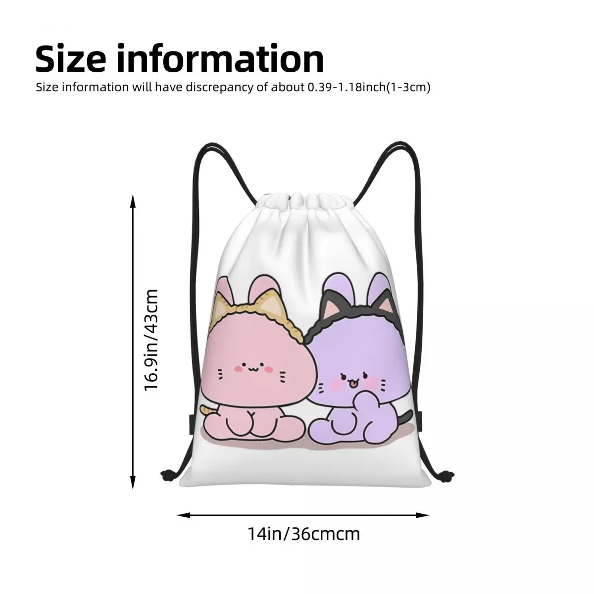 Custom A-Asamimichaan Cute Asamimi Drawstring Pocket Backpack Men Women Lightweight Gym Sports Waterproof Backpack for Yoga