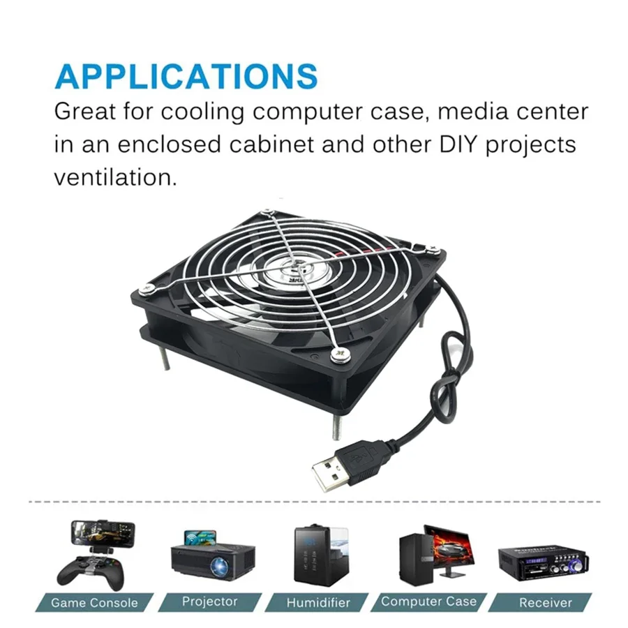 USB Router Set-top Box TV Cat Ventilation Mute 8CM12CM Fan Cooling_voghion.com