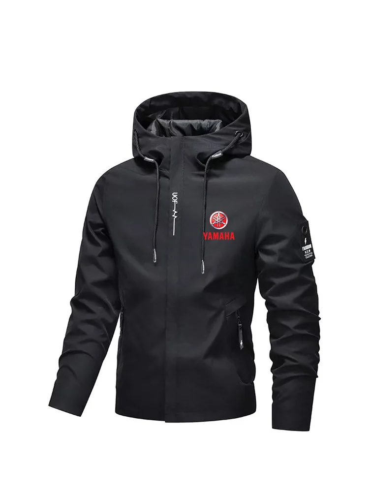 AliExpress Yamaha Men's Motorcycle Spring and Autumn Hooded Windproof Jacket Outdoor Cycling Sports Leisure Fashion Jacket