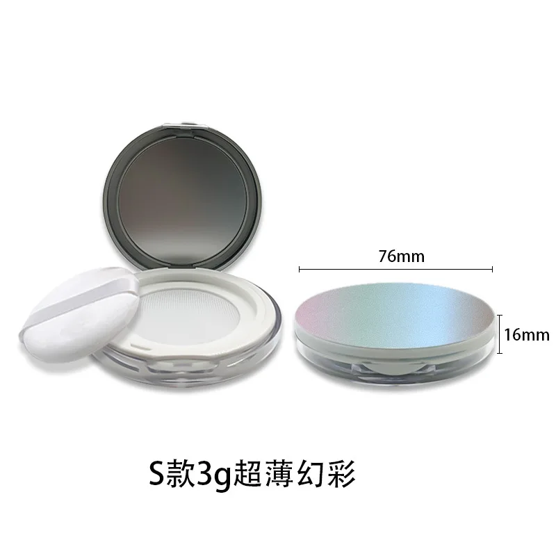 حافظة مسحوق ABS رفيعة للغاية 5 جرام، صغيرة محمولة قابلة لإعادة الملء مع شبكة مرنة ومرآة #2