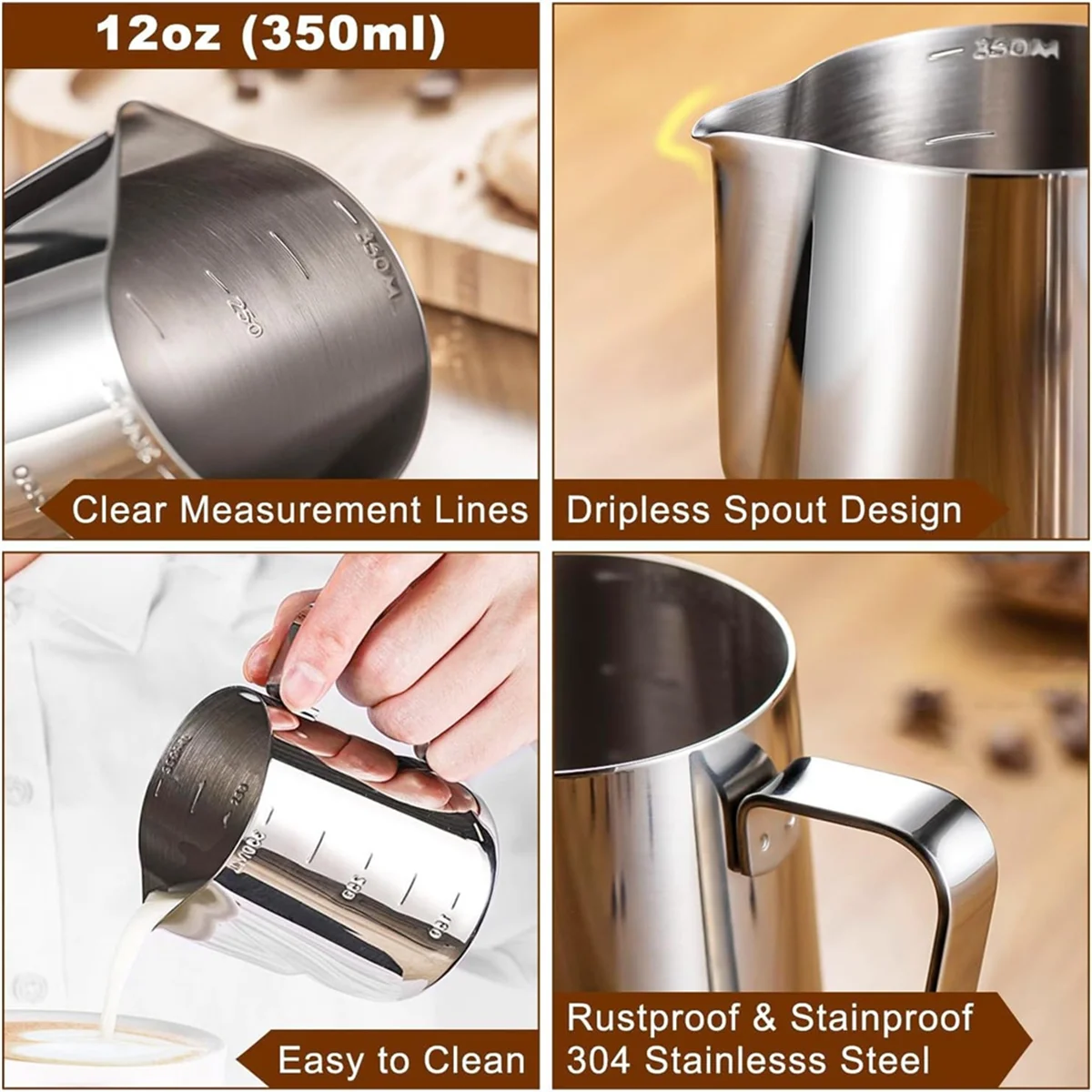 

A008 51mm Espresso Tamper Set Espresso Kit Including Coffee Tamper, Milk Frothing Pitcher, WDT Tool Espresso, Tamper Mat