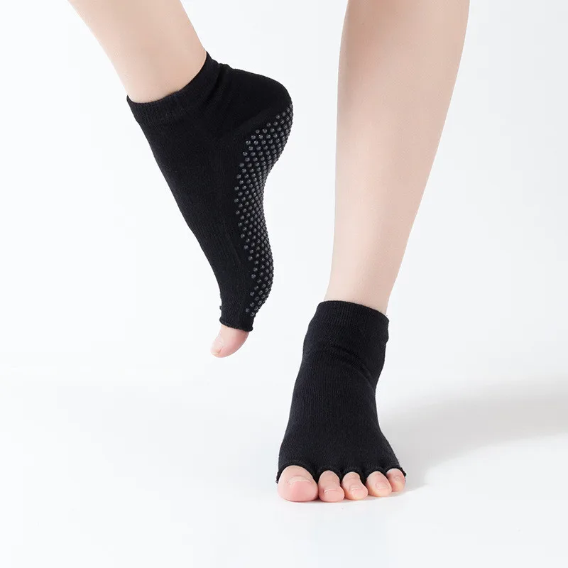 

New Women Yoga Socks Anti-Slip Five Fingers Backless Silicone Non-slip 5 Toe Sock Ballet Gym Fitness Sports Comfort Cotton Socks