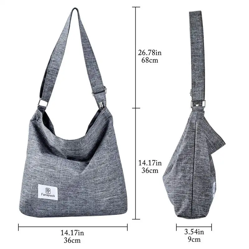 Gray Women\'S Tote Retro Casual Vintage Canvas Handbag Shoulder Crossbody Bag Top Handle Bag Casual Handbag Crossbody Handbags