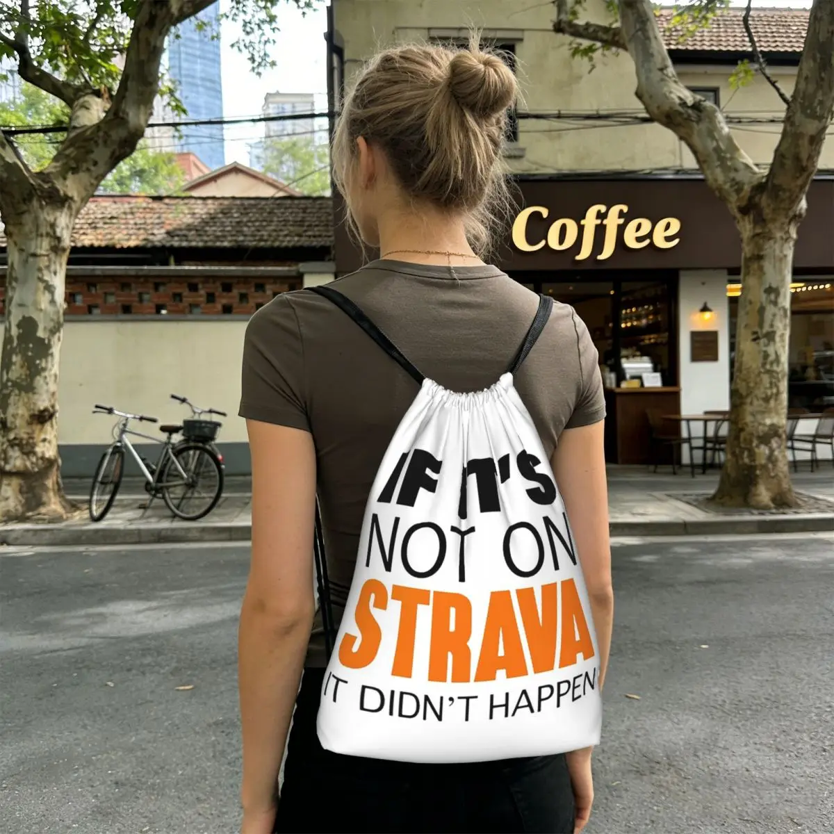 If It's Not On Strava It Didn't Happen Backpacks Multi-function Drawstring Bags Storage Bag Book Bags for Travel School