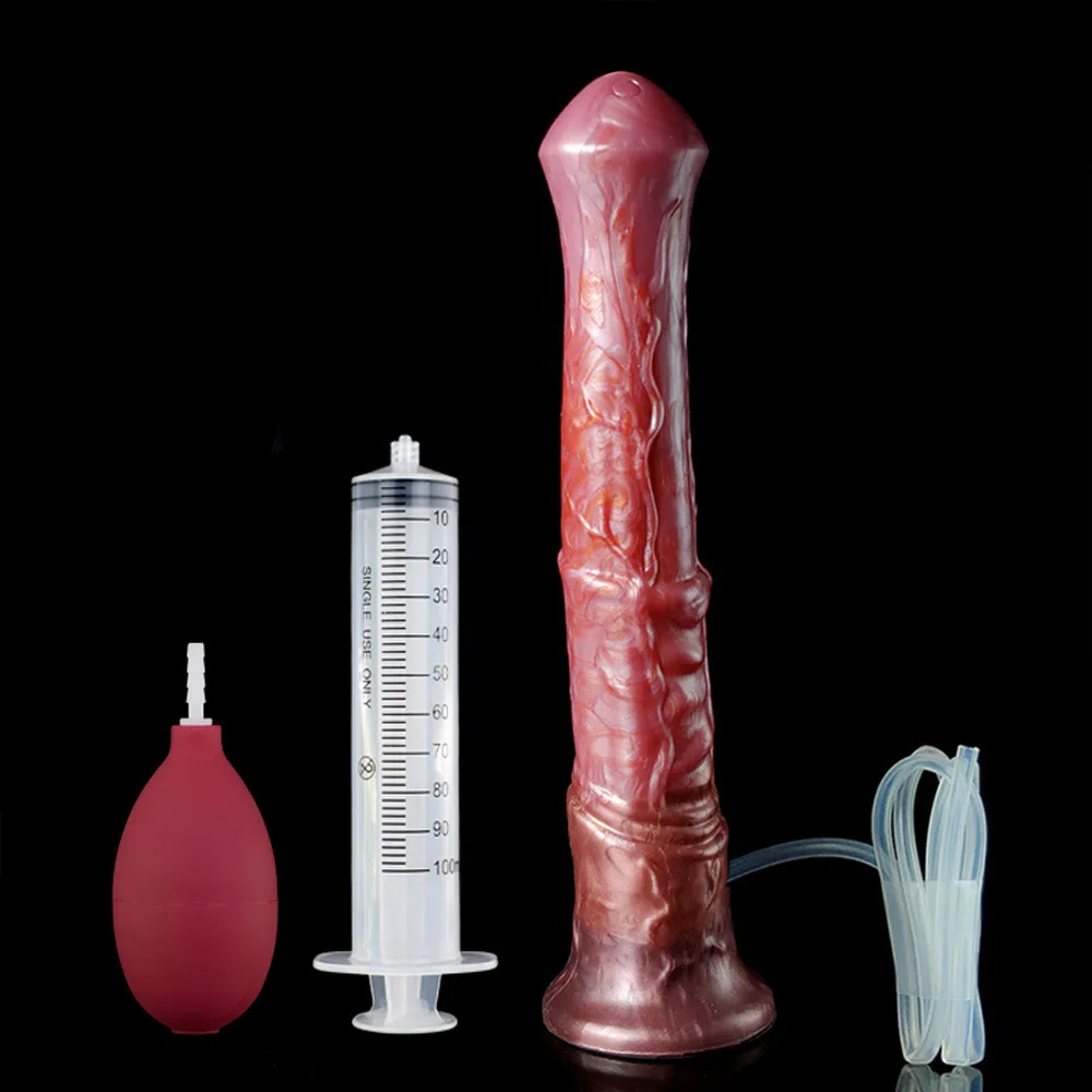 Realistic Horse Dildo Ejaculating Fantasy Long Animal Penis Silicone Anal Dildos For Masturbator Sex Toy For Women Men