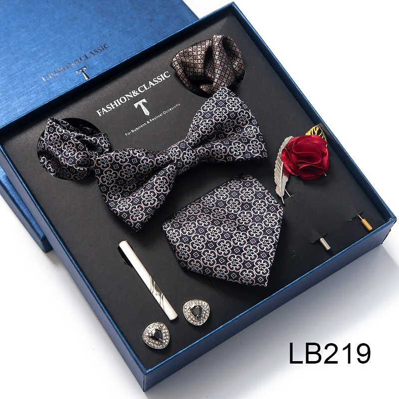 Hochwertiges Krawatten-Set, luxuriöse Geschenkbox, Seidenkrawatten-Set, 8 cm, festliches Geschenk, Krawatte, Einstecktücher, blaues Weihnachtsgeschenk – Detail 20