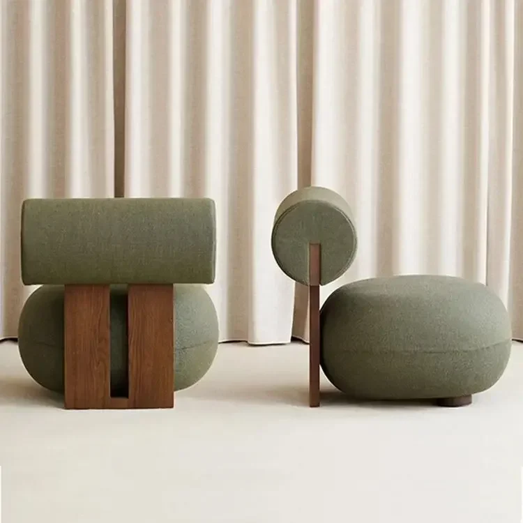 Möbel Nordic, Massivholz, Sofastuhl, modern, leichter Luxus, cremefarbener Stil, Wohnzimmer, faul, Stuhl, Freizeitstuhl