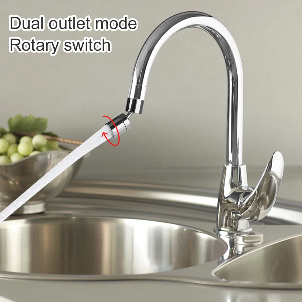 

Nozzle Faucet Kitchen Faucet Splash-Proof Swivel 720°Rotation Water Saving Stainless Steel Bath Faucet