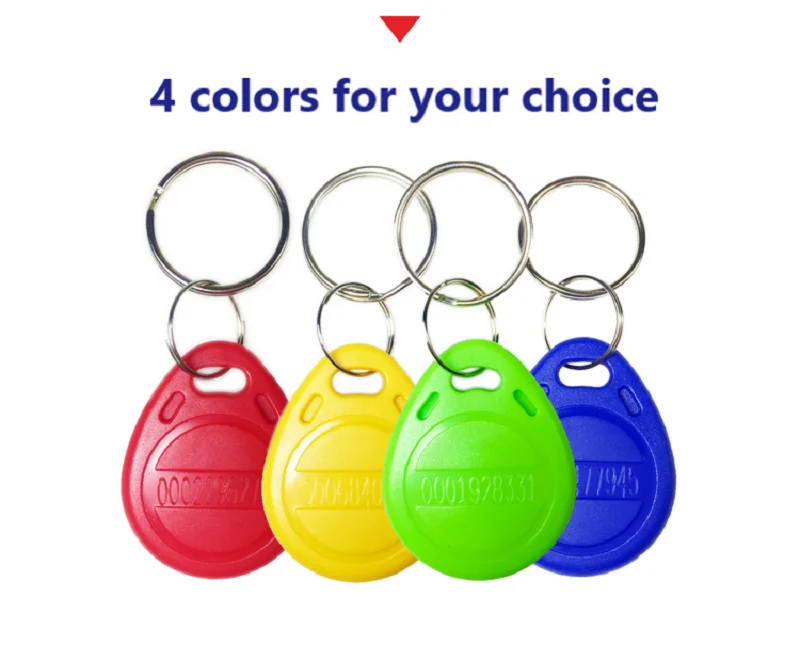 Chip chiave porta 10 pezzi colore blu RFID KeyFobs 125KHz tag ABS di prossimità per controllo accessi TK4100/EM solo leggibile