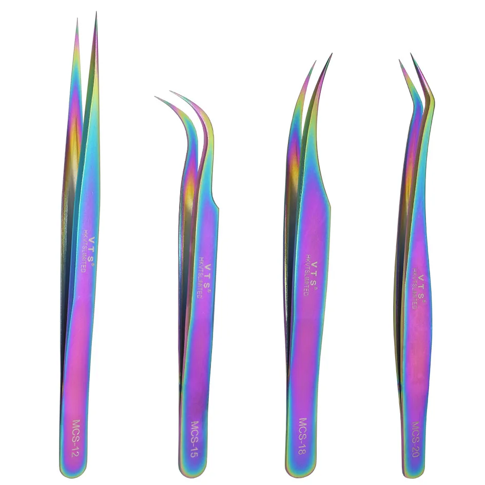 100% Original Tweezers Colorful VTS MCS-12 MCS-15 MCS-18 MCS-20 Professional Makeup Eyelash Tweezers for Lady Eyebrow Tools