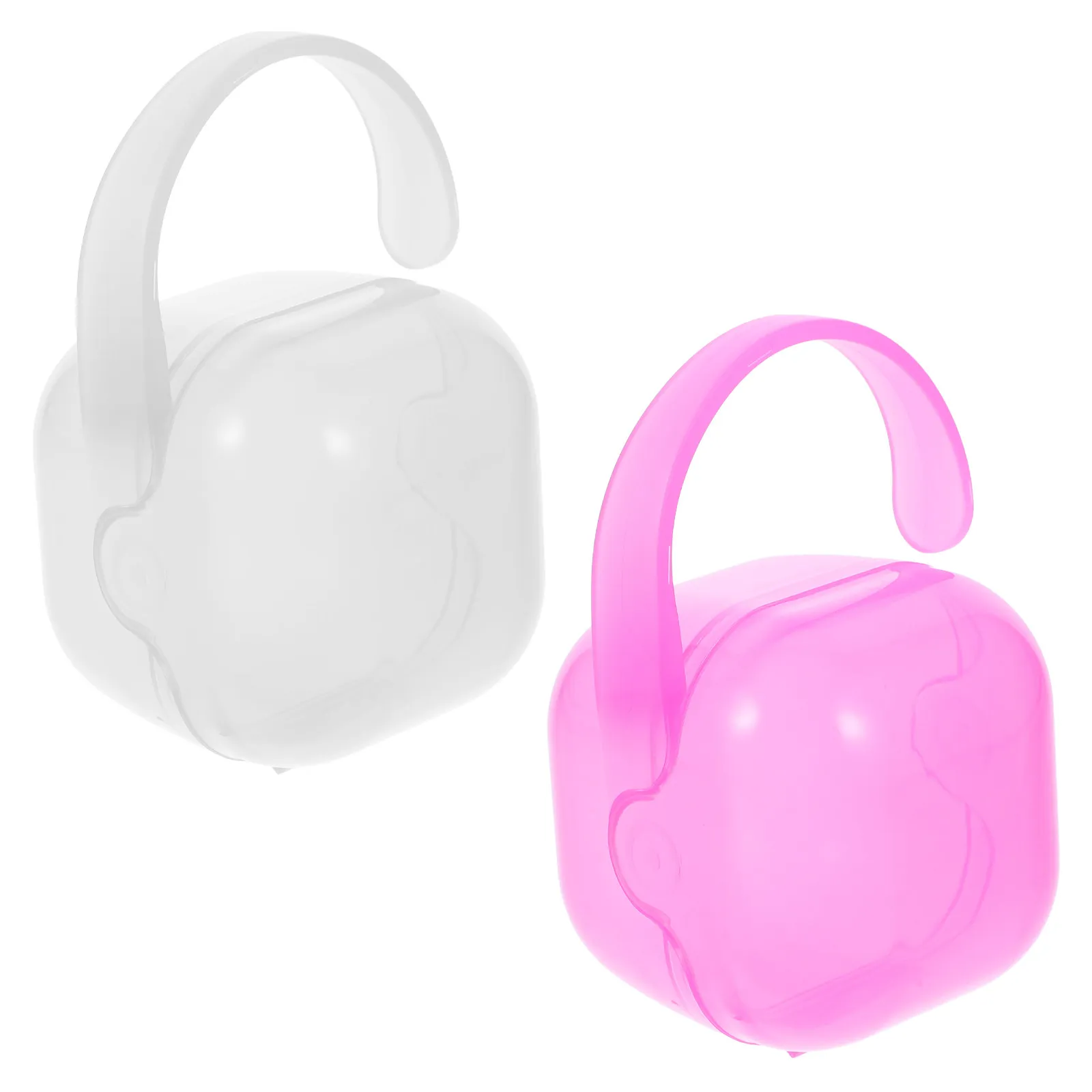 

2pcs Baby Pacifier Box Portable Travel Case For Storage Durable Pp Material Smooth Edges Easy Clean Protection Holder Container