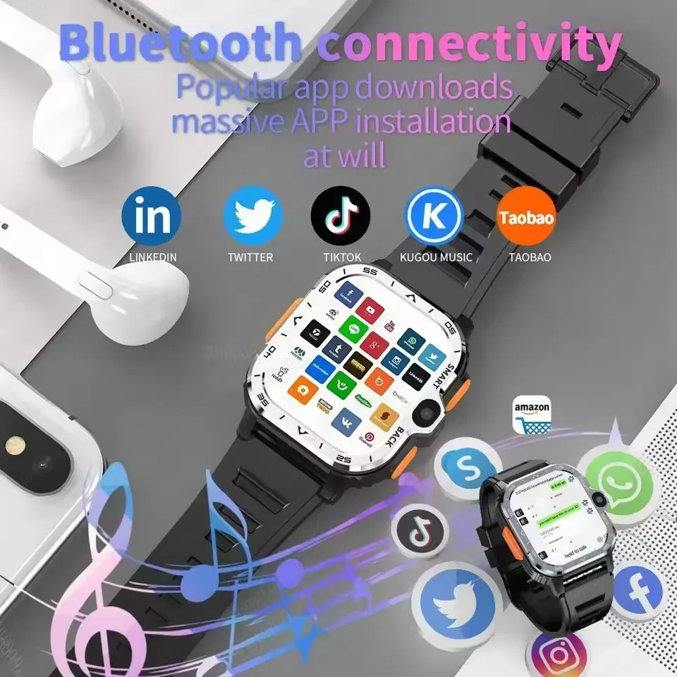 2025 جديد 5G بطاقة Sim هاتف محمول صغير ساعة ذكية HD كاميرا مزدوجة 64GB ROM NFC GPS واي فاي مقاوم للماء جوجل بلاي أساور ذكية