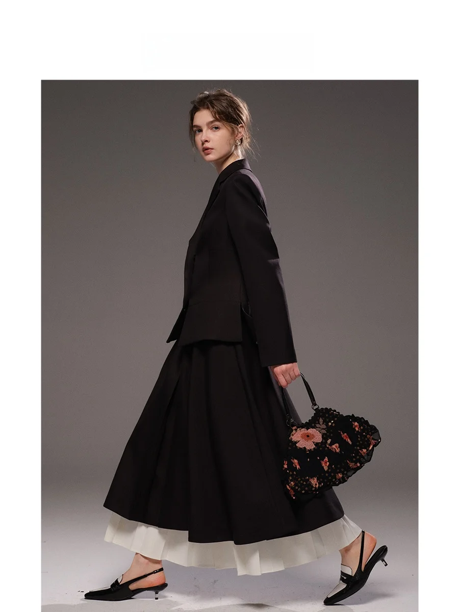 

Пальто Ele Commute Sle с зауженной талией и длинной юбкой-зонтиком с широким подолом от Havehas для женщин