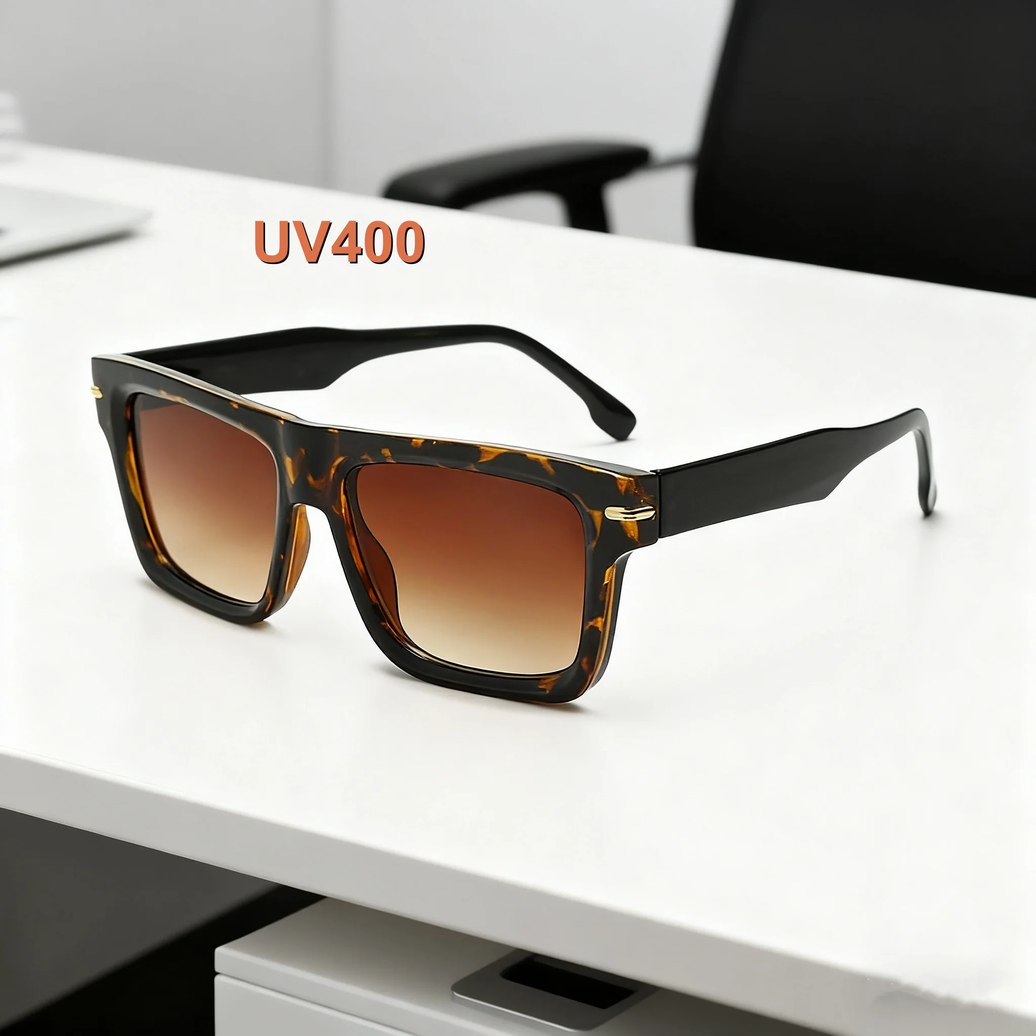

2025 New Fashionable Personalized Square Frame Women's Sunglasses Retro Neutral High Quality Driving UV400 Sunscreen Glasses