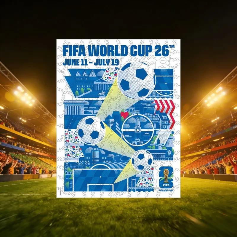 

2026 FIFA World Cup Wooden Puzzle for Adults Philadelphia Lincoln Financial Field Soccer Fan Collectible Home Decor Unique Gift