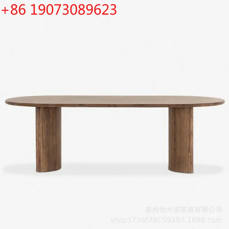

Скандинавский обеденный стол из массива дерева овальной формы для отеля, виллы, ресторана, высококачественный стол из массива дерева с нестандартной формой ножек