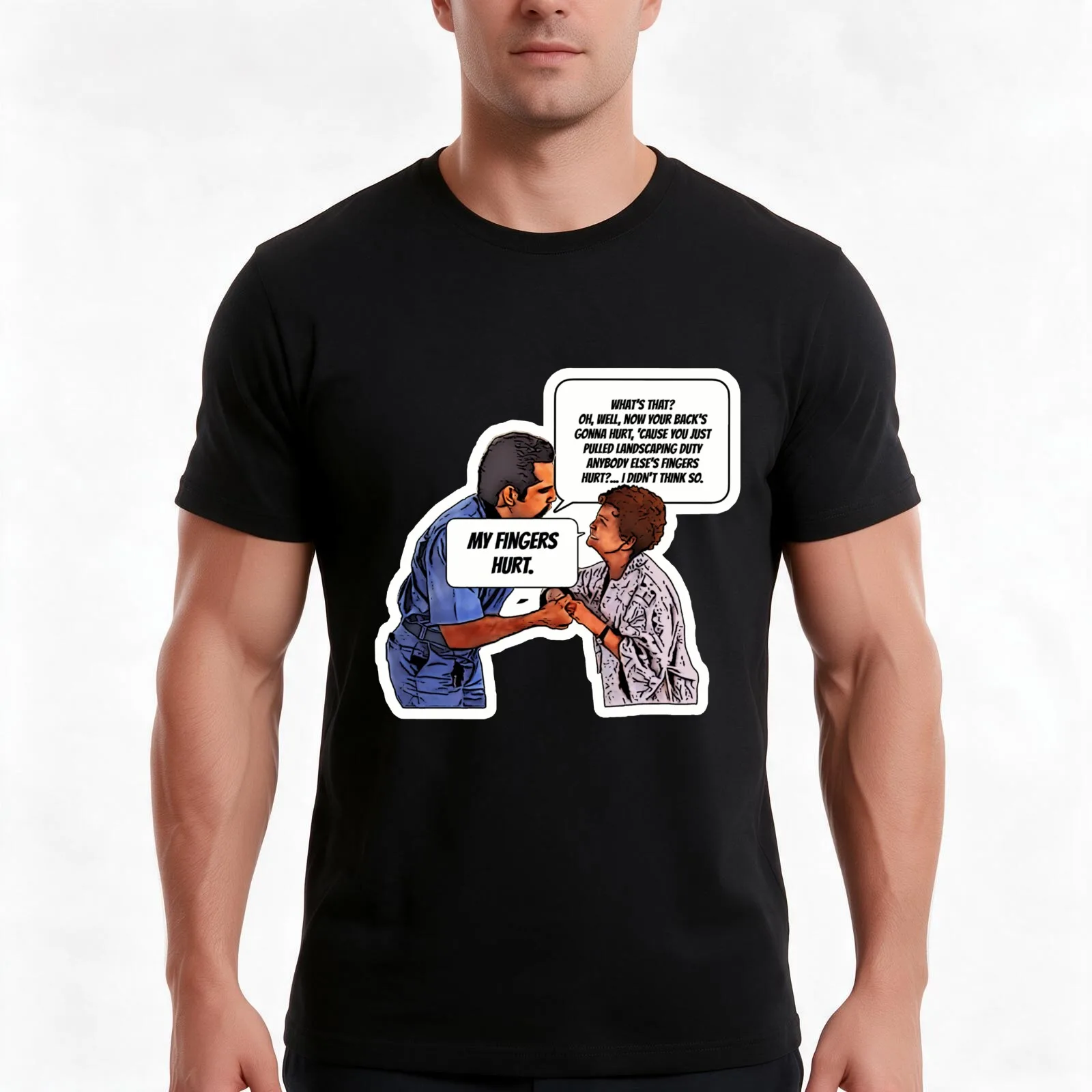 Nursing home orderly- my fingers hurt T-Shirt, Summer Casual Cotton Tee, Oversized Streetwear Tops, Vintage Graphic Print