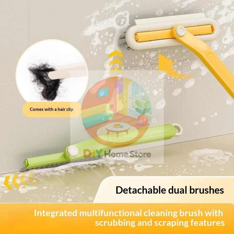 Multi-Purpose Tile Cleaning Brush,360° Rotating Hard Bristle Scrubber For Floors