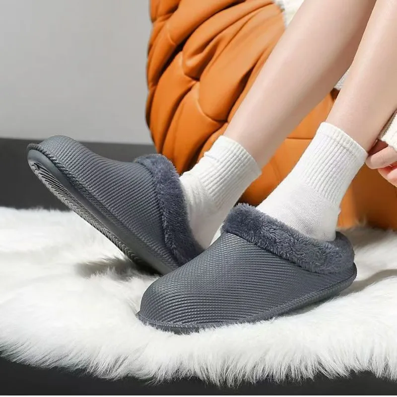 Winter Autumn Women's Home-use Indoor Cotton Slippers With Added Padding Warmth Comfort Well Pair Cotton Shoes Suitable Couples