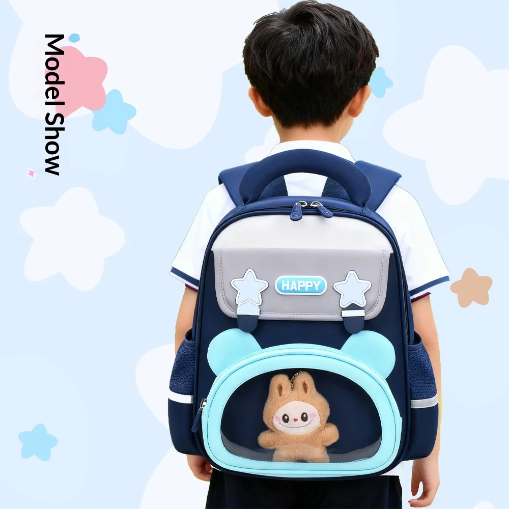 Kindergarten Backpack for Kids Lightweight Durable with Transparent Window Eco-Friendly Splash & Stain Resistant Wear-Resistant