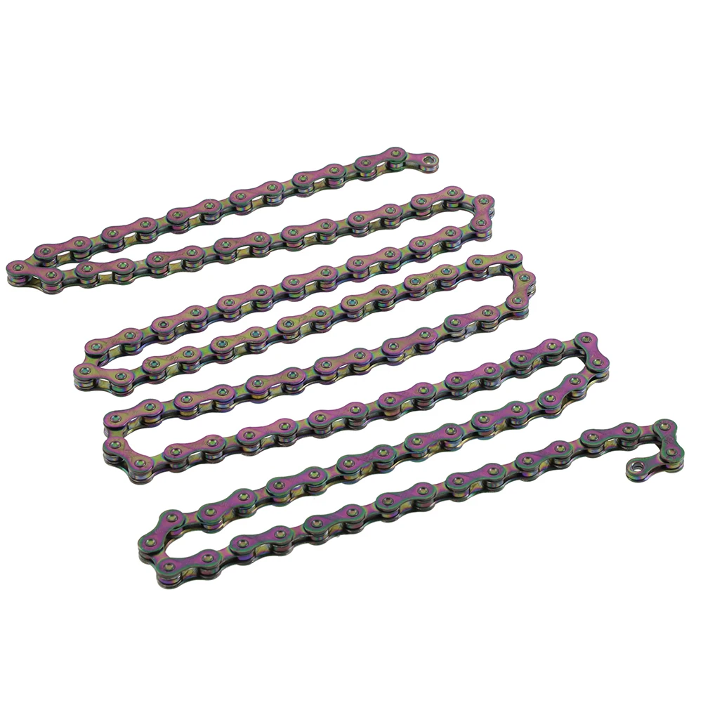 

8/9/10Speed Bicycle Chain 116 Rainbow Chain MTB Moutain Bike Ultra-light With Chain Button MTB Replacement Part