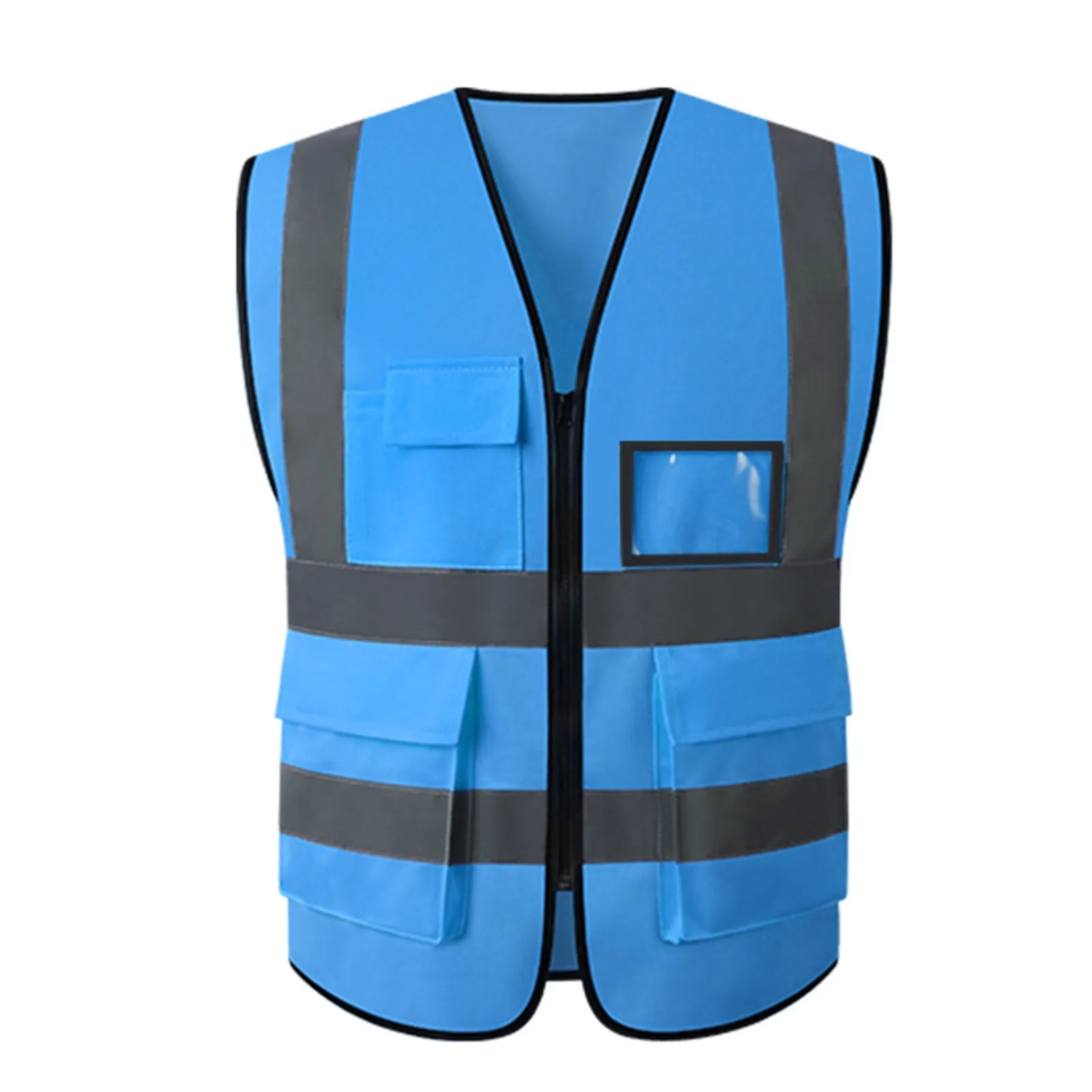 New Traffic Clothing Reflective Clothing Bright Fluorescent Work Clothes With Pockets And Zipper For Women & Men L-4xl