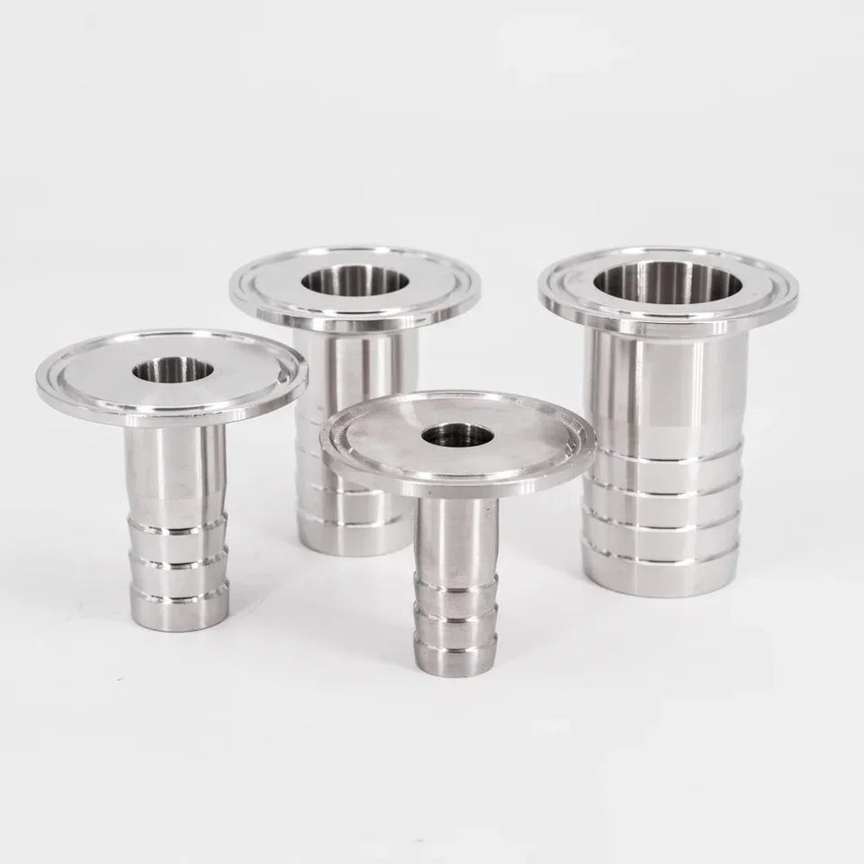 6mm to 38mm reducing sanitary coupling with tri-clamp ends, stainless steel 304 or 316L, round head, cast construction, flange c