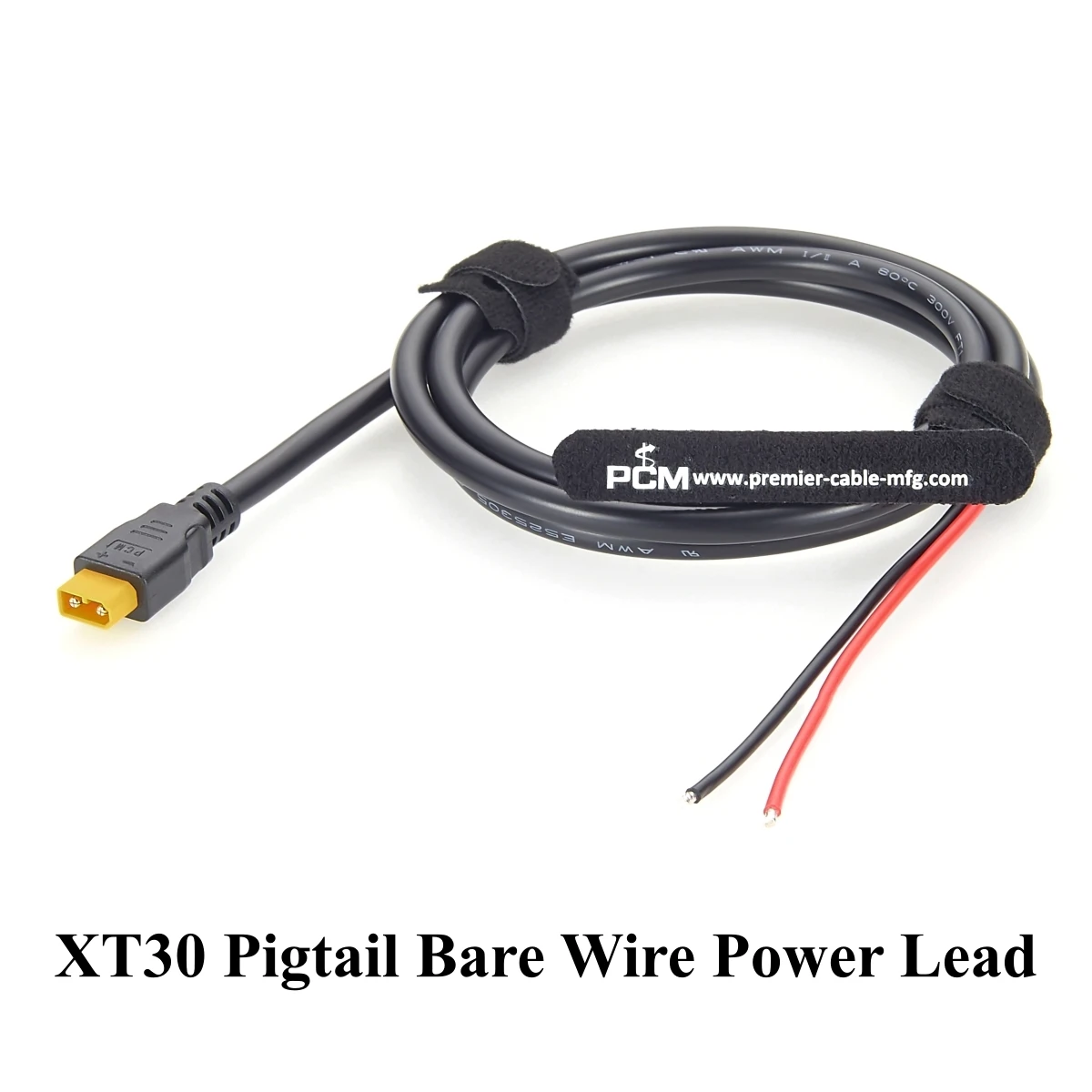 XT30 Male to Open End Power Cable 16AWG XT30 Pigtail Bare Wire Lead for RC Battery, FPV Drone, LED Light, Portable Power Station