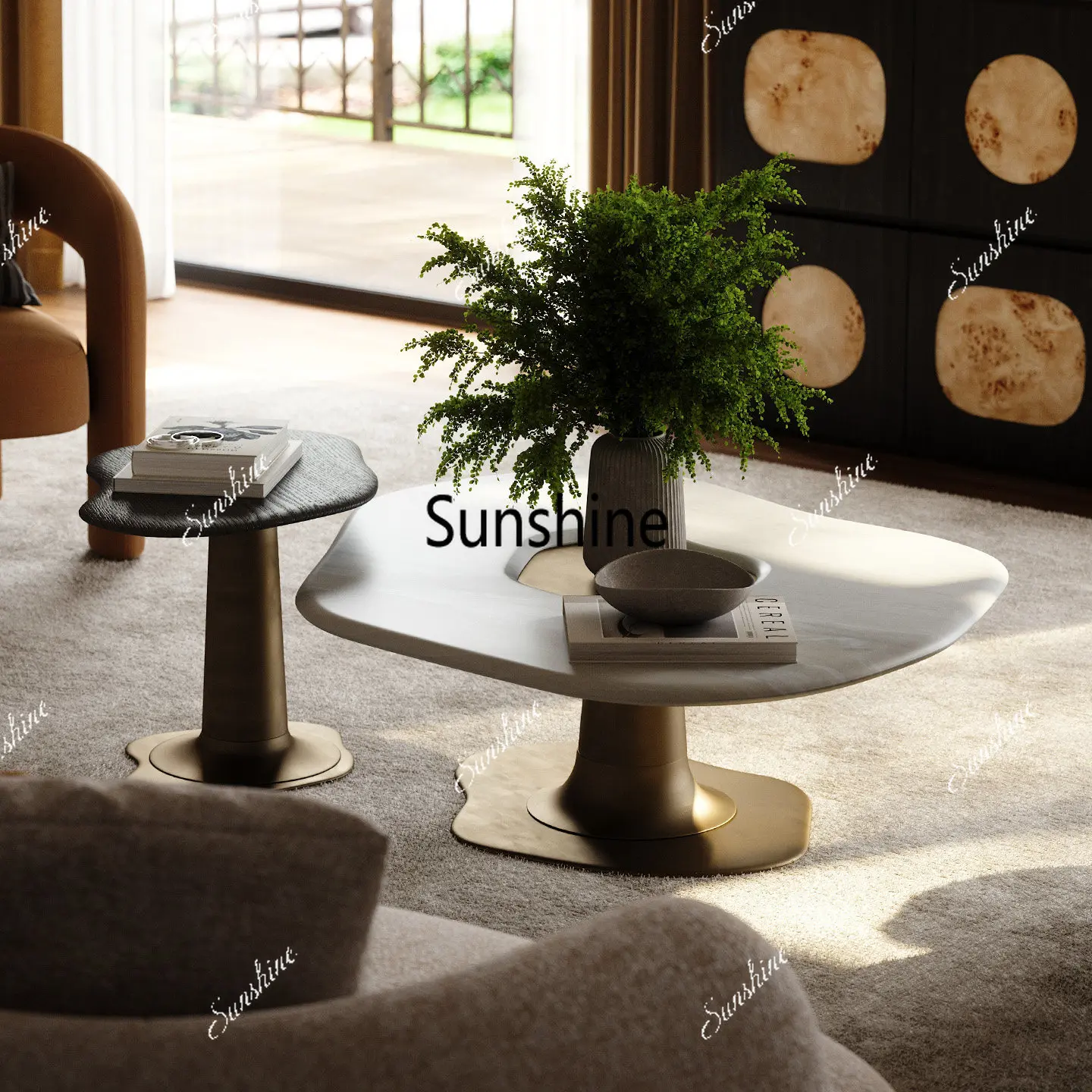 

Vintage coffee table medieval living room coffee table Natural marble coffee table