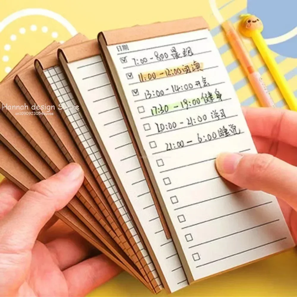 50 Pages Memo Pad Sticky Note Kraft Paper Writing Pads Notepads Portable Daily Planner Schedule Book To Do List School Supplies