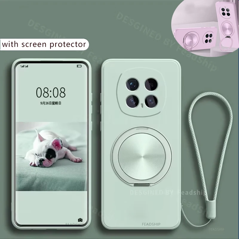 Coque de téléphone en Silicone pour Honor Magic 5 6 7 8 Pro Lite, housse de protection souple, support magnétique avec Film d'écran