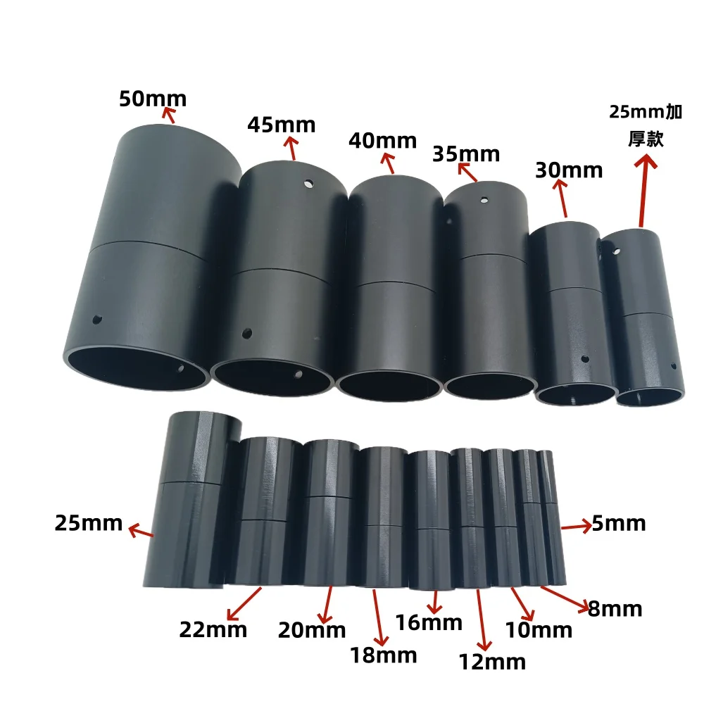 カーボンチューブコネクタ 5/8/10/12/16/18/20/25/30/35/40/45/50mm アルミ合金チューブコネクタハンドヘルドルッドコネクタ、1 個