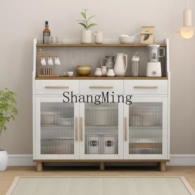 CLkitchen tea and wine cabinet small solid wood dining side cabinet rack storage against the wall integrated small size
