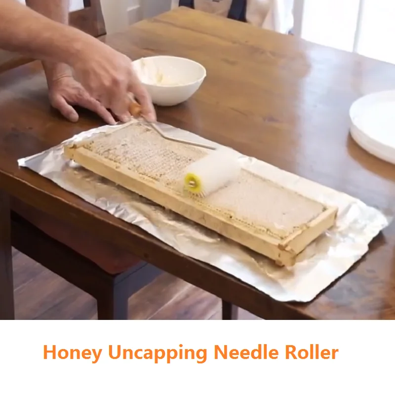 Honey Uncapping Needle Roller Bee Glue Remover Roller Honey Fork Beeswax Propolis Collector Uncapping Scraper Beekeeping Tools