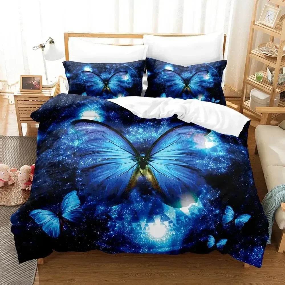 

3D Butterflies Comfortable Duvet Quilt Cover Pillowcase Bedding Set Children Bedroom Decoration Home Textile