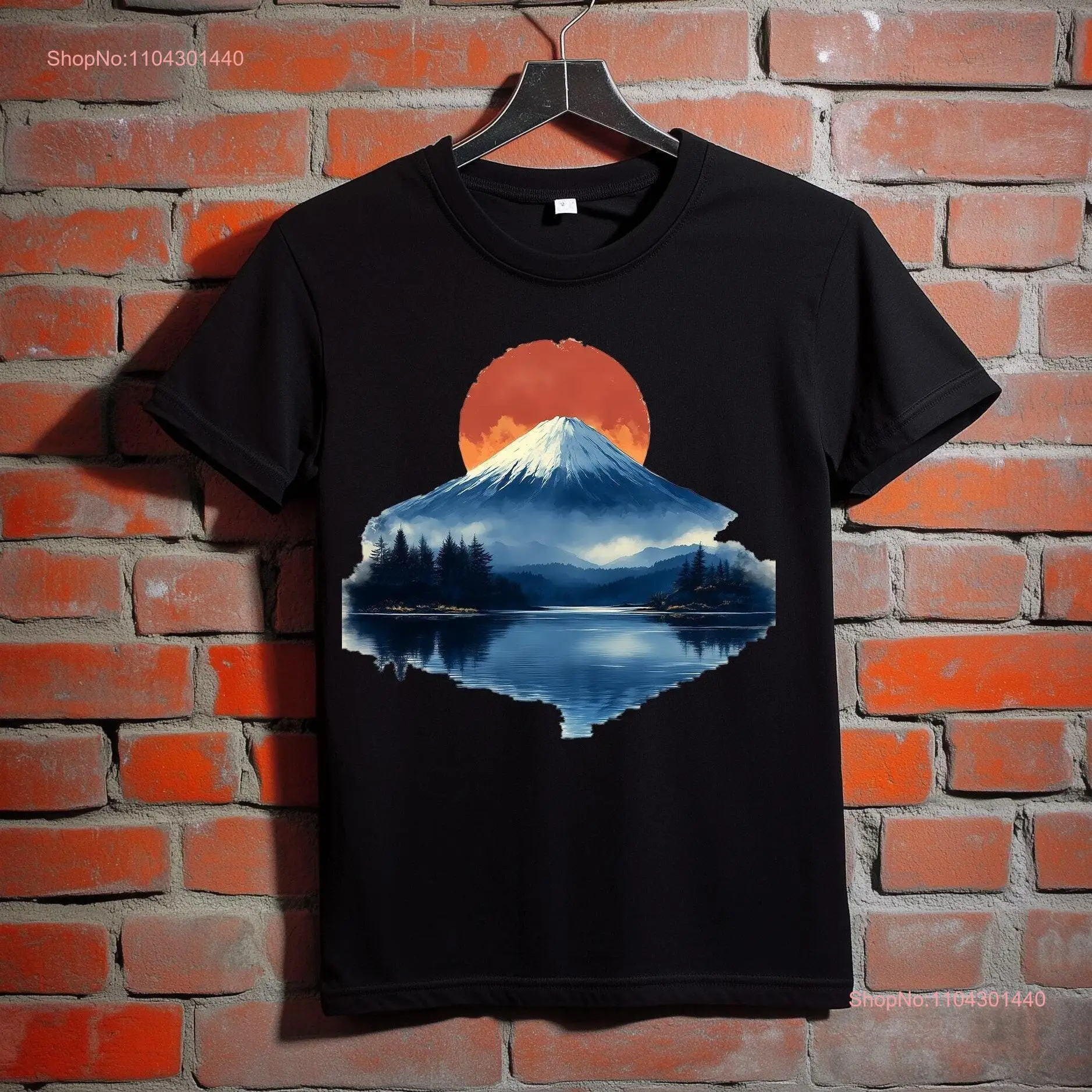 Mount Fuji T Shirt Japanese Mountain Scenic Japan Art Unique Design Nature Lover Calm  long or short sleeves