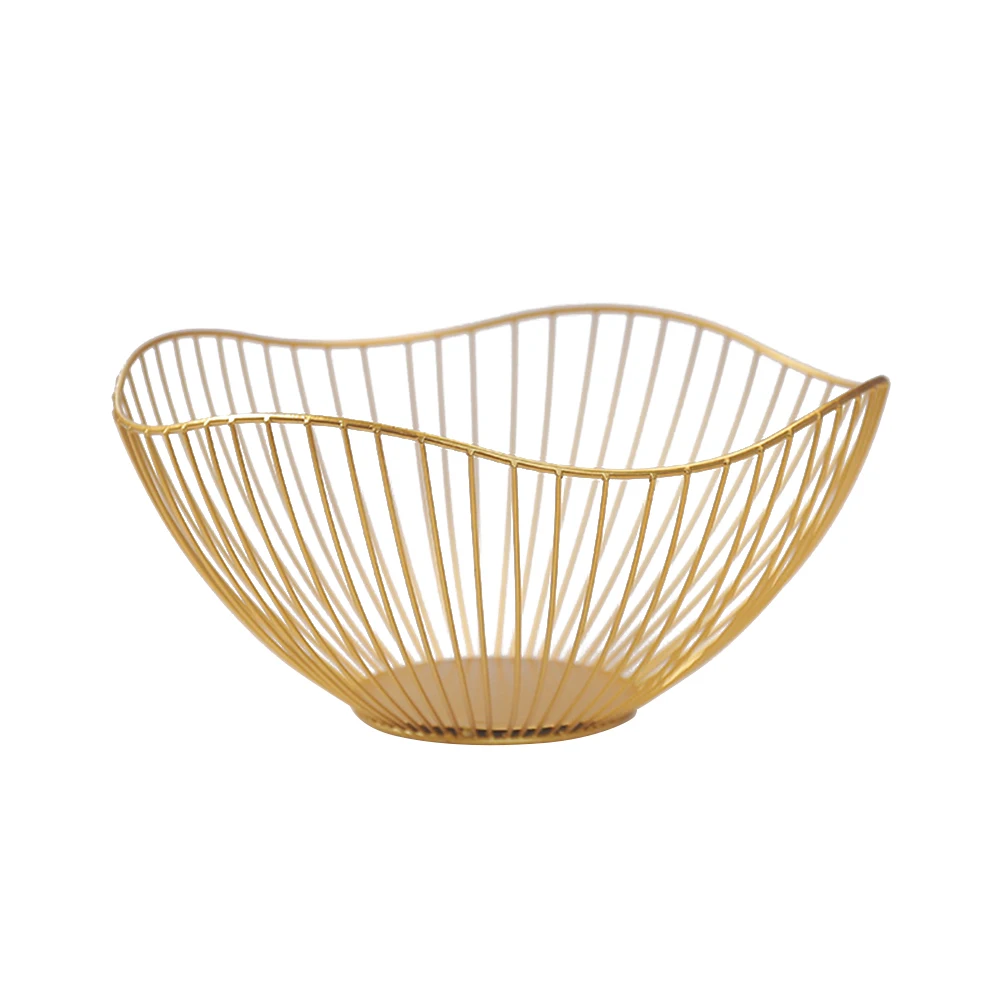 

Metal Fruit Storage Baskets Lightweight Iron Material Hollow Design Suitable Home Bedroom Kitchen Bar Organizers