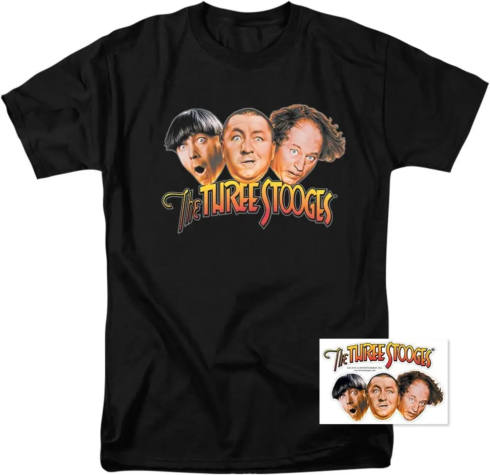 Popfunk Classic The Three Stooges Heads T Shirt & Stickers