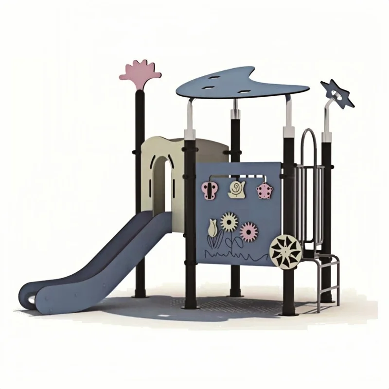 Amusement Park Facilities Small Outdoor Wood Wooden PE Plastic Playground Slide Equipment for Children Play Set