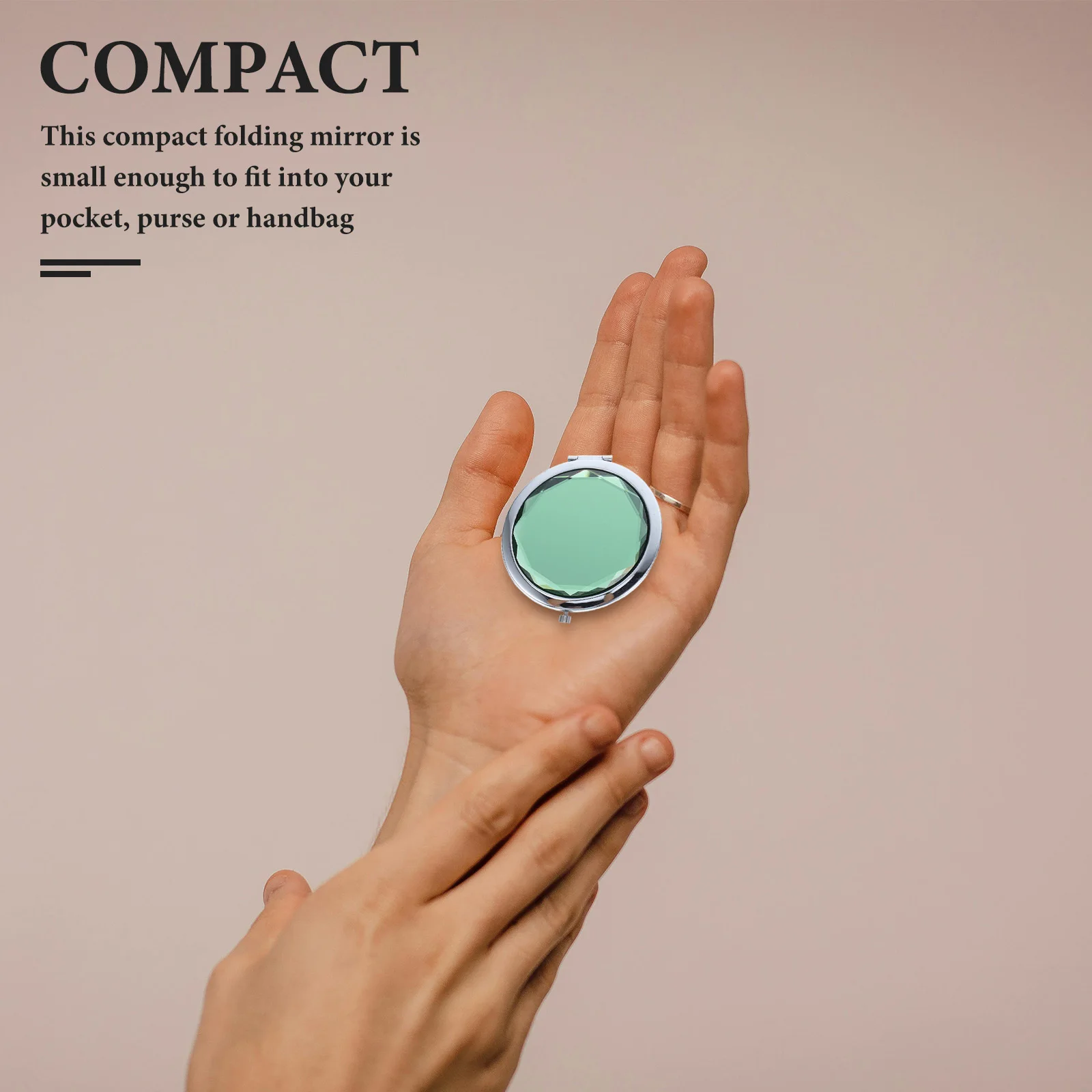 5-delige dubbelzijdige kristallen make-upspiegel Opvouwbare compacte draagbare zakspiegel High Definition voor reizen naar huis