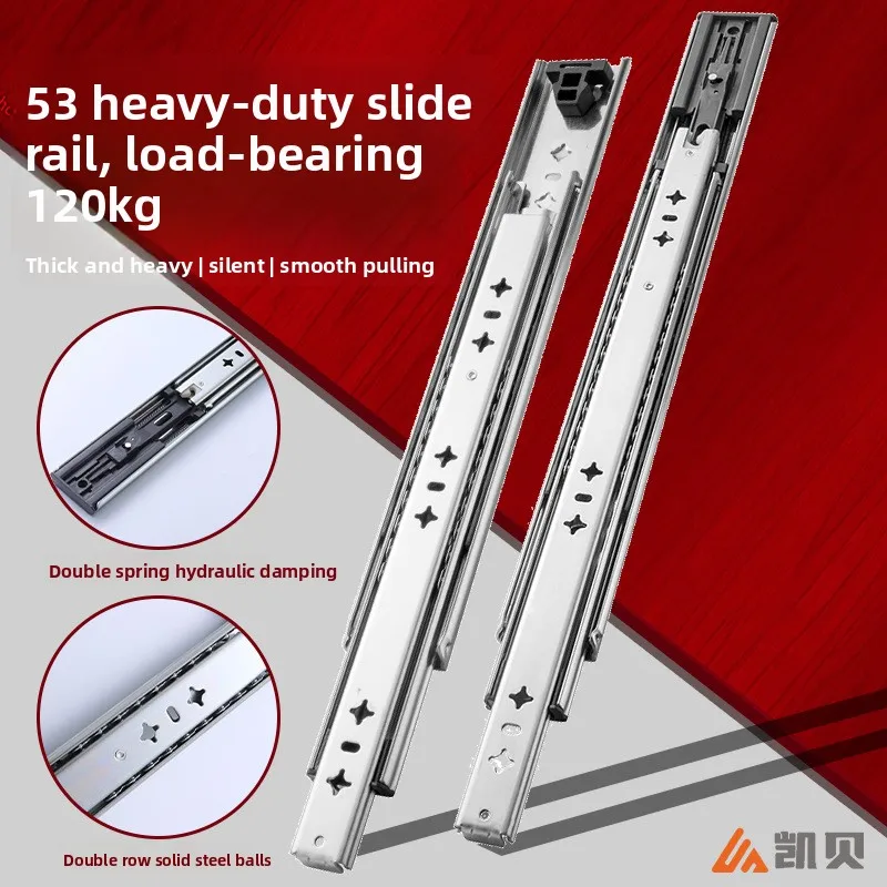 Three-Section Side Mount Drawer Slide Standard Locking Or Damping Options Electroplated Cold-Rolled Steel Mm Rail Cabinets