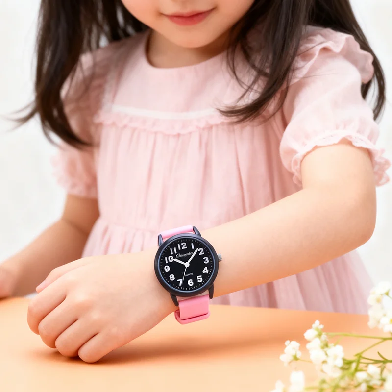 Children's kids simple boys girls soft silicone quartz watches for primary secondary school students exam electronic gifts watch