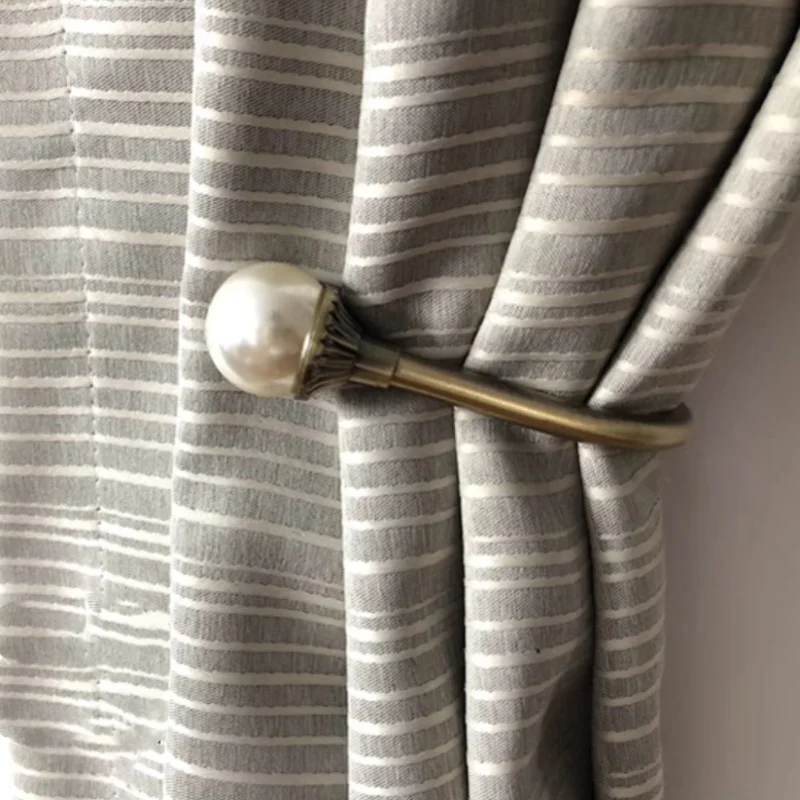 U-shaped Wall Curtain Hook Fashion Pearl Curtain Buckles Holdbacks Decoration Curtain Hangers Hardware For Living Room