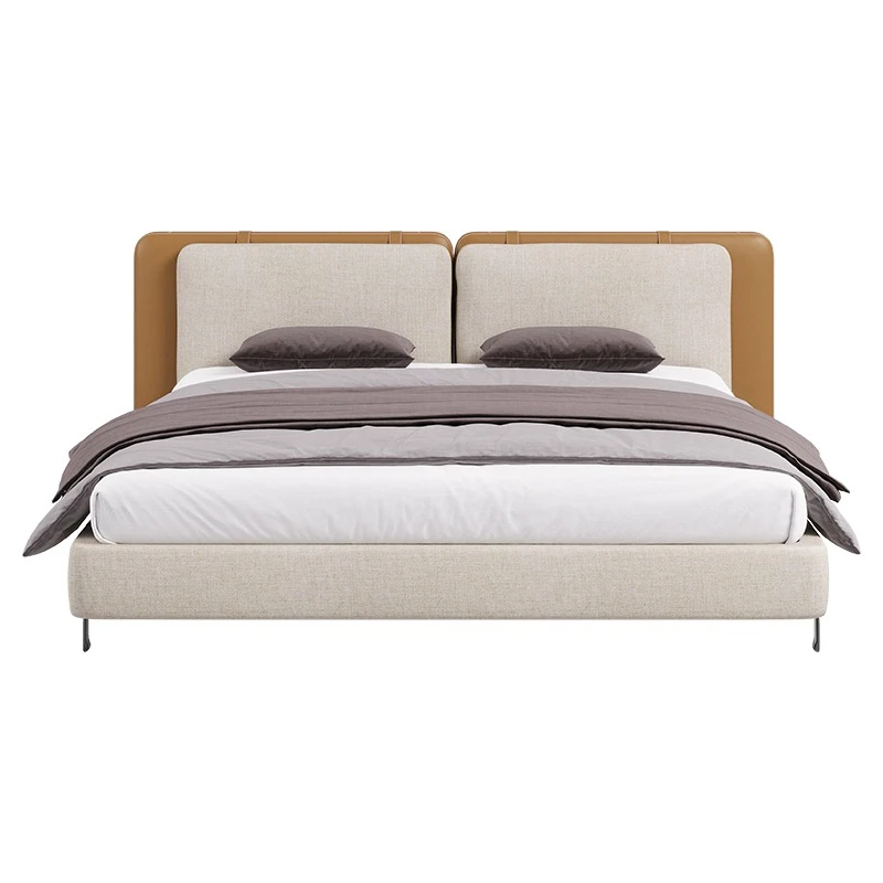 Italian light luxury simple designer fabric bed hotel villa model room bedroom 1.8 meters double bed